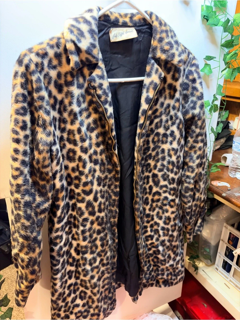 Saks Fifth Avenue Leopard-Print Teddy Jacket in Brown and Black